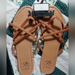 Bobbie Brooks Women's Braided Brown Sandals